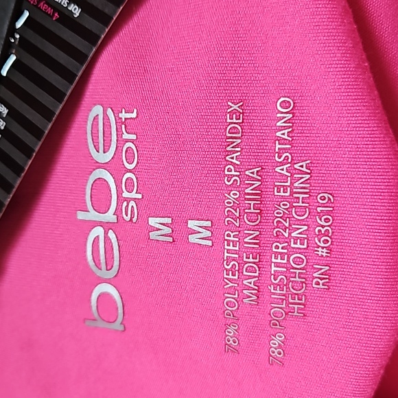 Bebe Sport Pink Logo Rhinestone Cardigan NWT - Picture 5 of 8